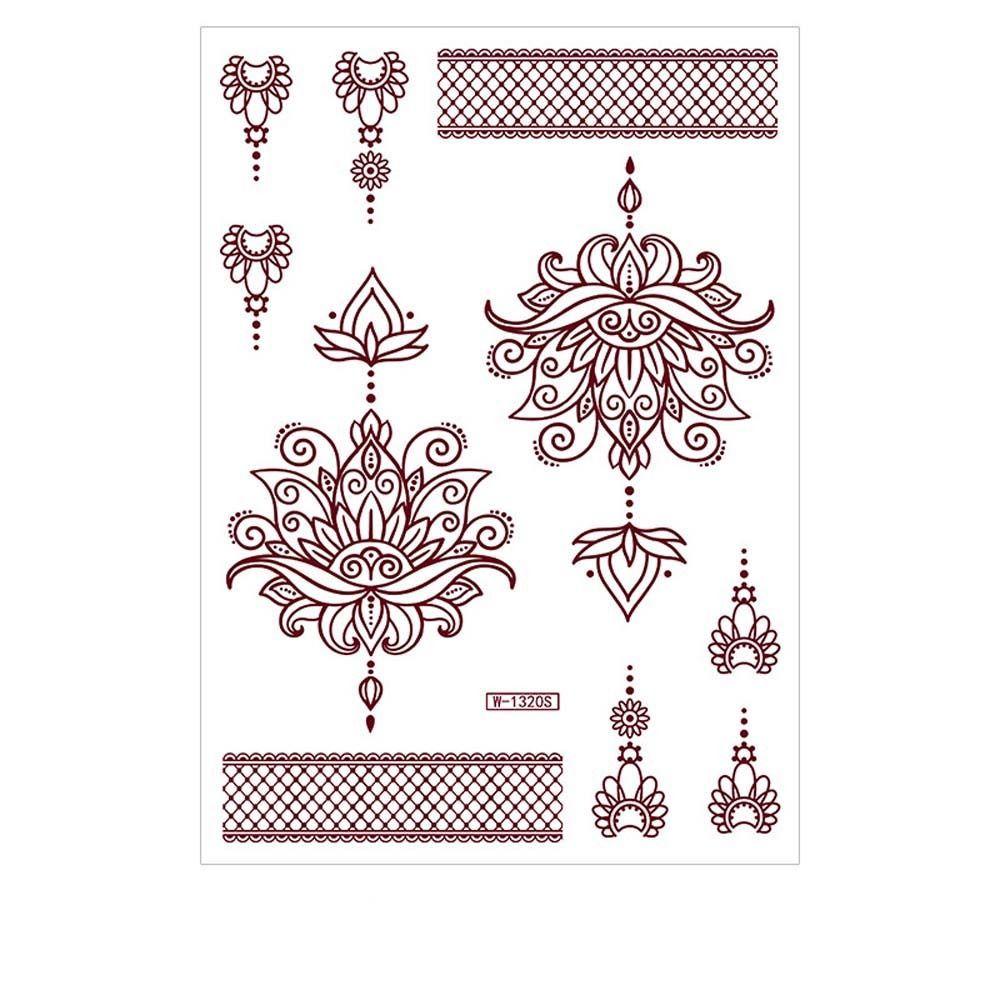 Red Mehndi Stickers Henna Tattoo Stickers Fake Tattoo for Women Red Henna Tattoo Decals  Girls