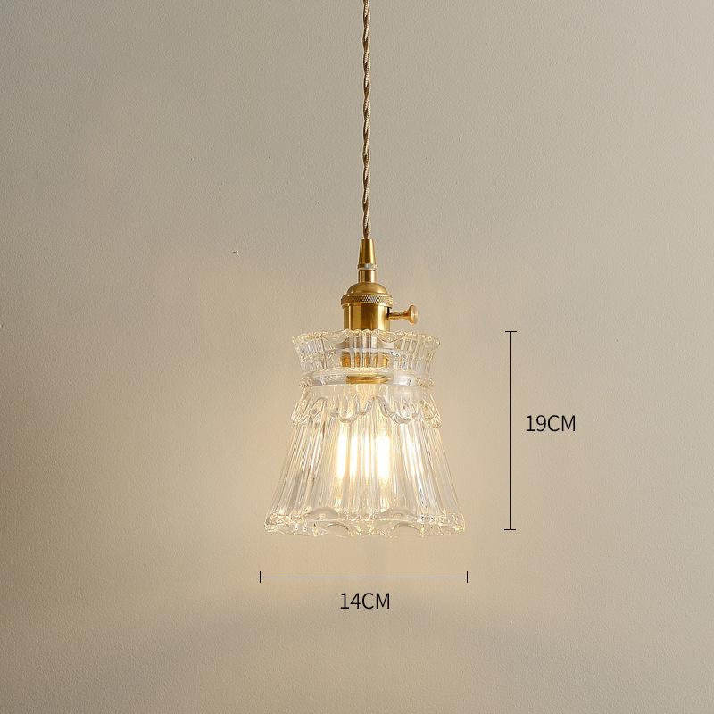 Französische Romantik Wabi-Sabi Kupfer-Pendelleuchte - Retro Japanisches Glas für Schlafzimmer, Balkon oder Flur