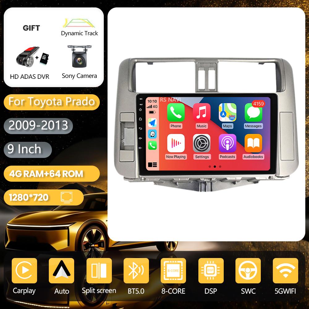 Android 16 for Toyota Land Cruiser Prado 150 2009-2013 Carplay Auto Radio Media Player Stereo 2din Head Unit