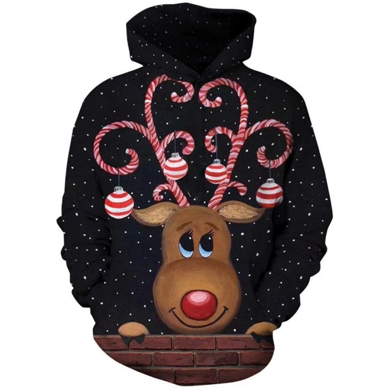 Children's Hoodies Kawaii Santa Claus Graphic Sweatshirt for Kids Loose Casual Pullover Girl Clothes Christmas Gift Children Top