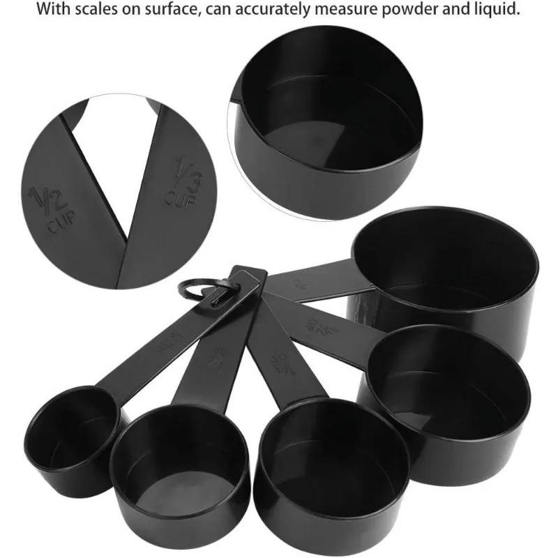 Stackable Spoon Measuring Cup Measuring Spoon with Dial Plastic for Measuring Dry Liquid Ingredients Baking Tools DIY Cake Milk Powder Spoon 10pcs Set