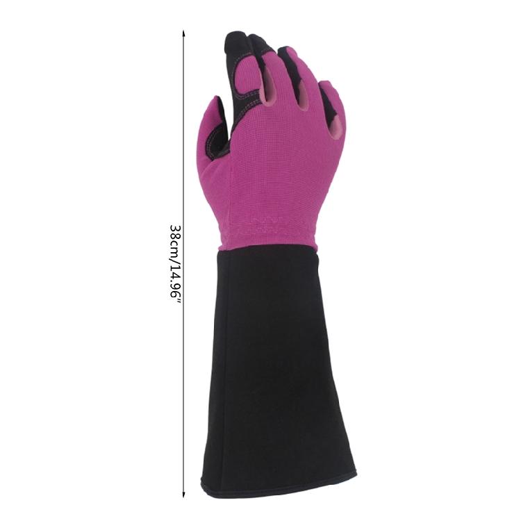Long Sleeve Leather Gardening Gloves Rose Pruning Floral Gauntlet- Garden Gloves