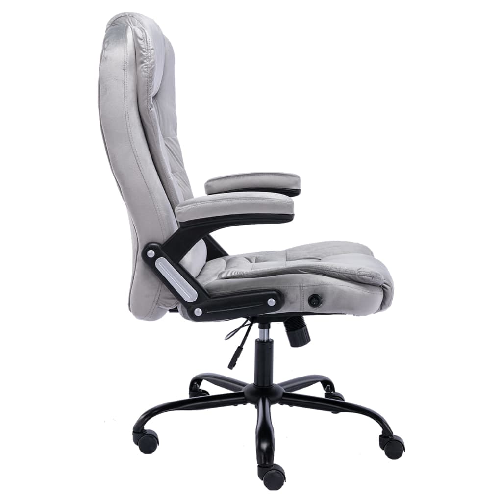 Office Chair Light Grey Velvet