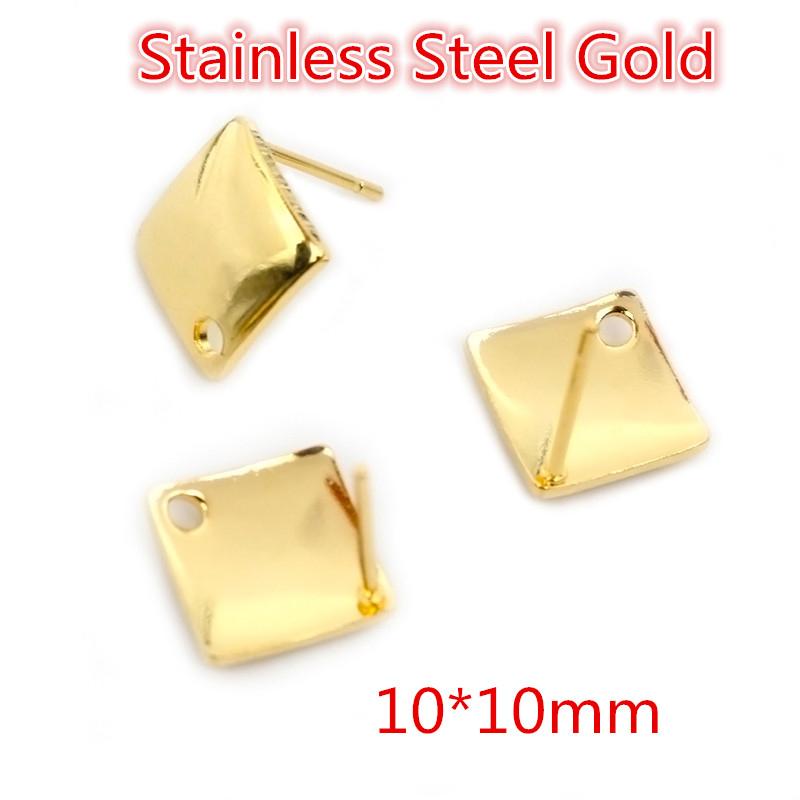 20pcs 316 Stainless Steel Geometric Polygonal Earring Stud Earring Hooks Posts Connector For DIY Earring Jewelry Making Supplies