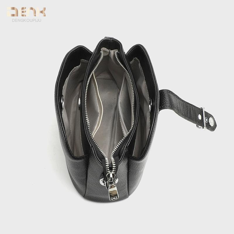 Dámská taška z pravé kůže Módní ležérní velkokapacitní kbelíková taška Hovězí kůže Taška přes rameno crossbody