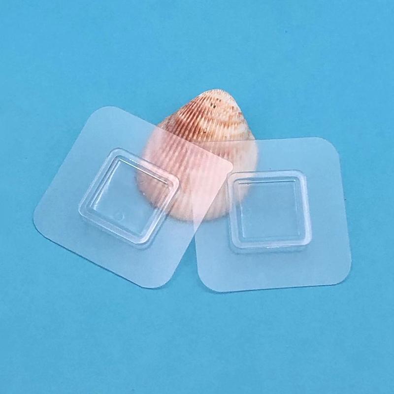 1Pcs Wall Self Adhesive Hook Transparent Wire Shelf Wall Mount Sticker Sided Fixing Patch For Kitchen Bathroom Gadget