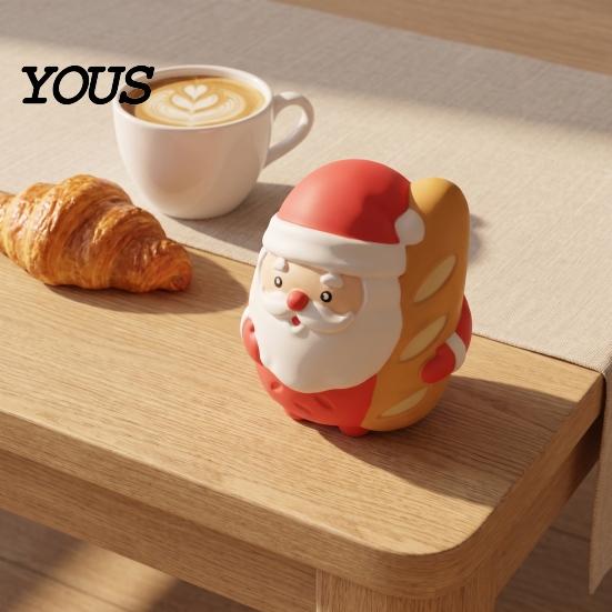 Stress Relief Sensory Toy Creative Baguette Santa Claus Squeeze Toy, Soft PU Foam Toys, Decompression Balls for Adults Christmas Festive Decoration