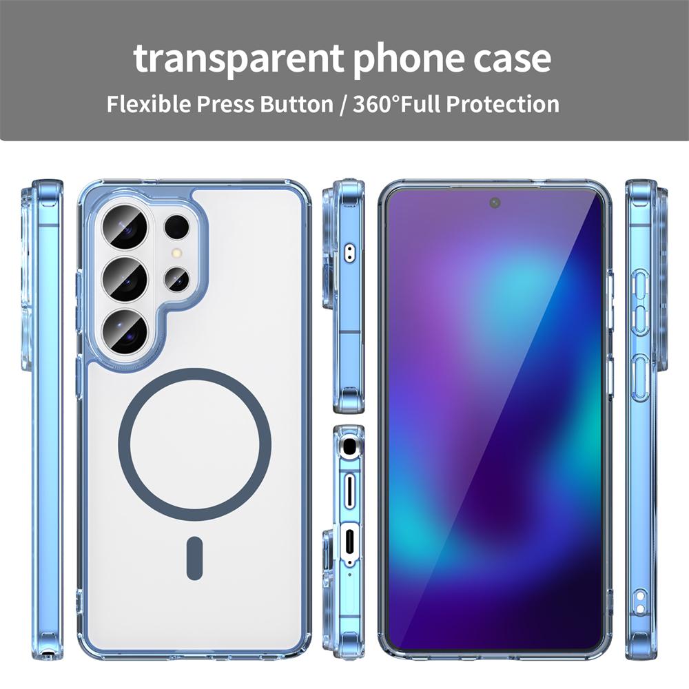 Transparency Acrylic Magnetic Case For Samsung Galaxy S24 S25 FE S26 Ultra Plus A57 A17 A36 for Magsafe Wireless Charge Cover