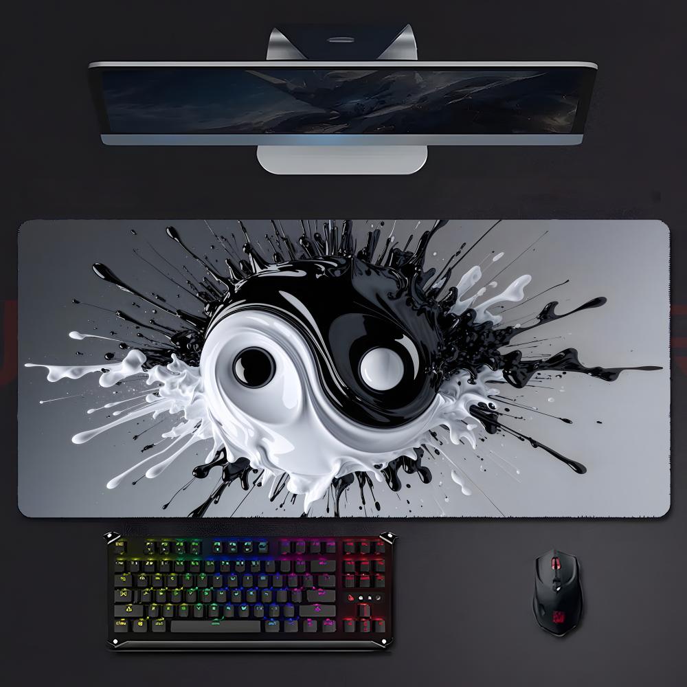 Tai Chi Ink Art Classic Unique Art Mouse Pad Mousepad Large Gaming Lockedge Thickened Pc Table Desk Mat