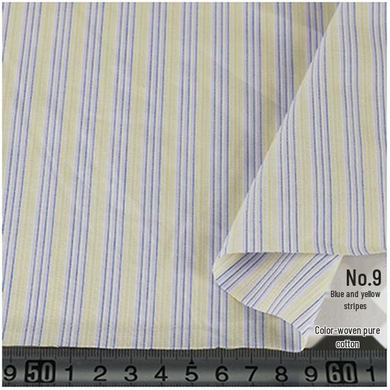 Blue, White, Gray Striped Cotton Fabric for Summer Shirts and Work Dresses