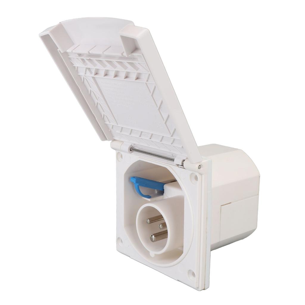 RV-støpsel strøminntaksboks 3-pinners 240V 16A vannavstøtende støvtett innebygd strøminntaksboks med Pr