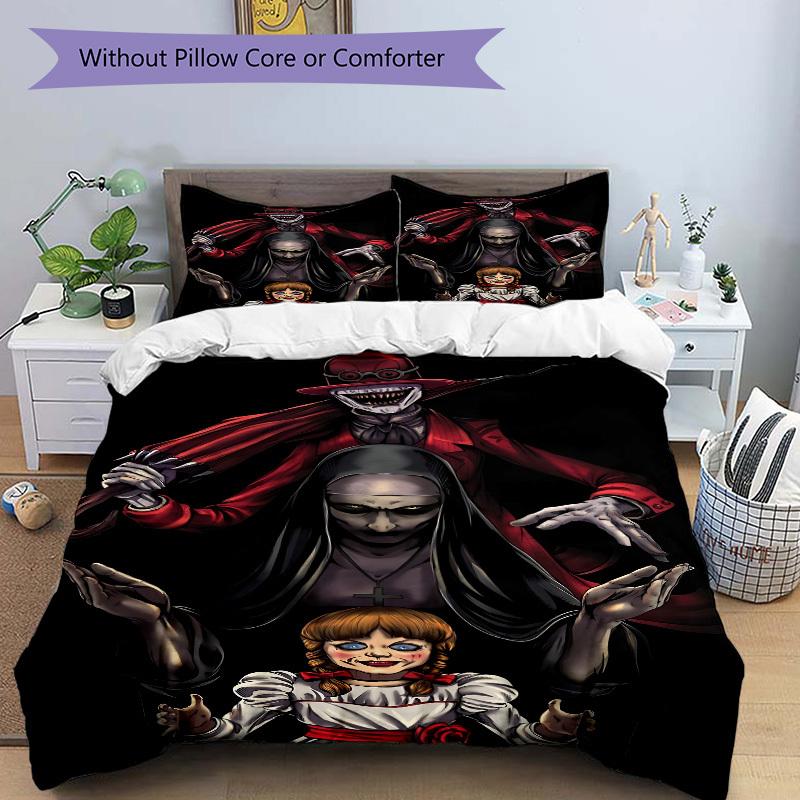 3pcs Annabelle, Horror Bedding Set: Perfect for Bedroom or Guest Room. Soft and Comfortable with No Core Included yy251031007
