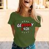Womens Crew Neck Short Sleeve Pullover T Shirt with Letter Print Germany 2026 Graphic Casual Loose Fit Top for Supporters