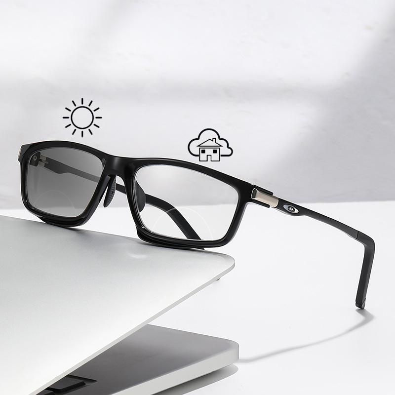 

Photochromic Bifocal Reading Glasses Men Women Anti-Blue Light Multifunctional Reading Glasse Aluminum Magnesium Sports Eyewear +1.5