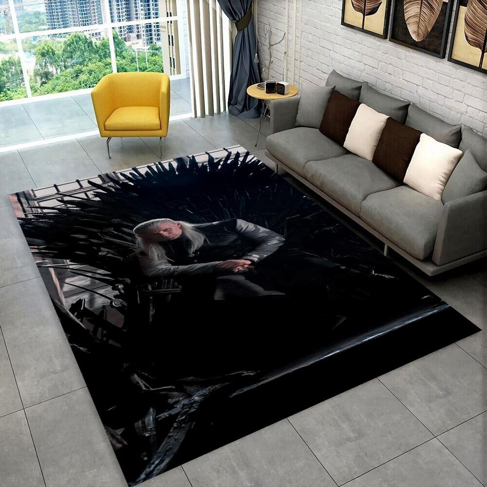 Tappeto Area Tappeto Tappeto TV Film House of The Dragon per Casa Soggiorno Camera da Letto Divano Zerbino Decorazioni, Tappetino Antiscivolo per Giochi Bambini 3D