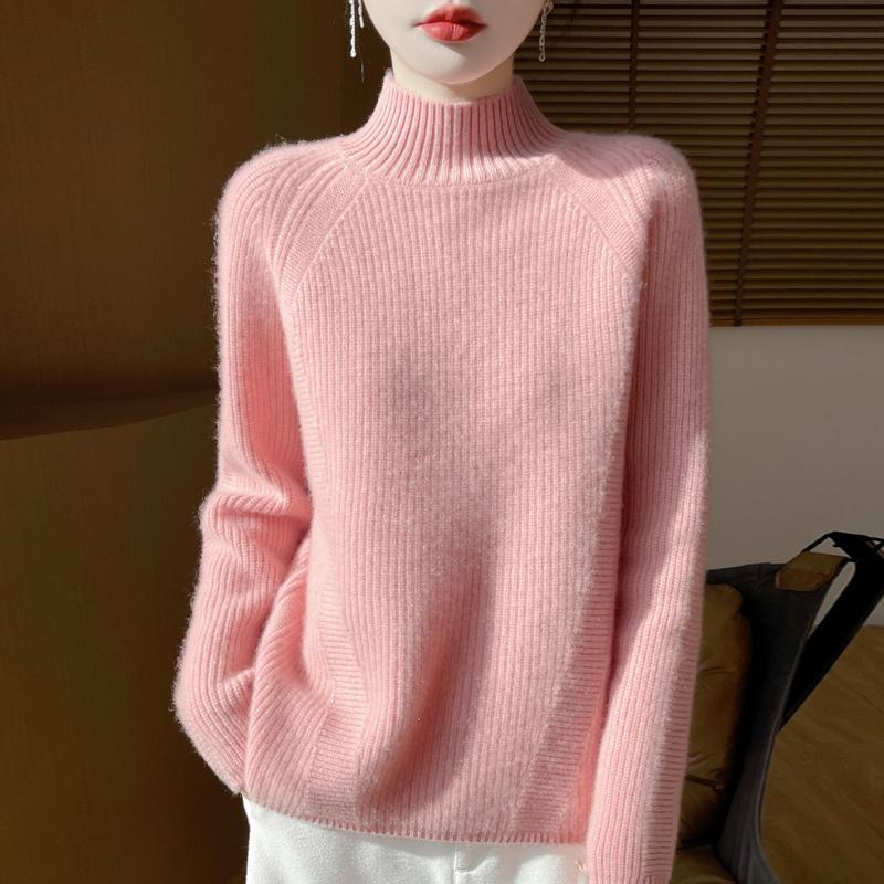 Women Sweater 100% Wool MODERN NEW SAGA Turtleneck Knit Pullover Thick Winter Jumpers Female Knit Tops