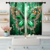 2pc,Curtains  Diamond Pearl Butterfly Machine Washable Fabric,Without Electricity Festive Holiday Suitable for Classroom