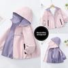 Giacca Reversibile per Bambina Primavera Autunno Moda Bambini Top Giacca a Vento con Cappuccio per Bambini Grandi Cappotto da Esterno