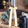 6 Pcs Candlestick Bow Decor Large Candle Holder Ribbon Bows Dining Table Centerpieces for Gift Wrapping Wedding Bridal Shower Bachelorette Party Decor