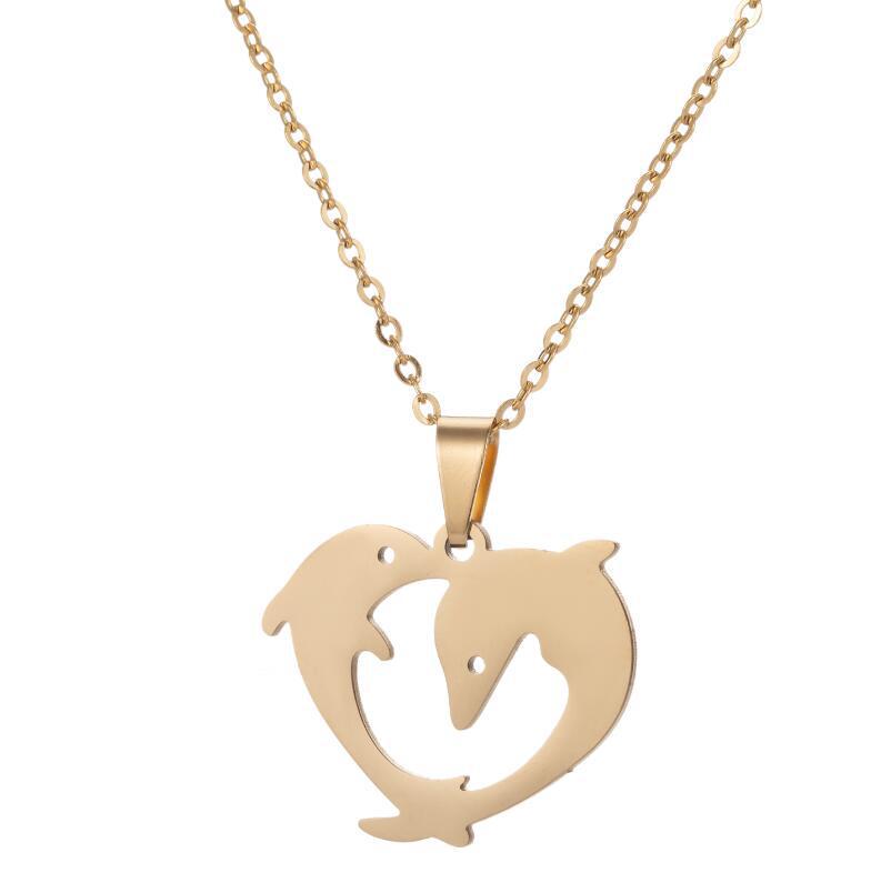 European & American Stainless Steel Necklace: Arrow, Water Drop, Moon Cat, Heart Pendant for Women - Elegant Sweater Chain