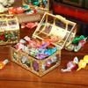 18pcs Vintage Transparent Wedding Gift Boxes with Golden-Tone Lids Plastic Favor Boxes with Secure Locking Latches for Wedding