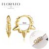 925 Silver Needle Rivet Micropaved Zircon Pendant Hoop Earrings For Women Punk Vintage Earrings Fashion Party Jewelry Gifts