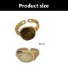 Retro Inspired Natural Stone Ring Opening Adjustable Rings for Women and Girls Stylish Everyday Wear Finger Accessories