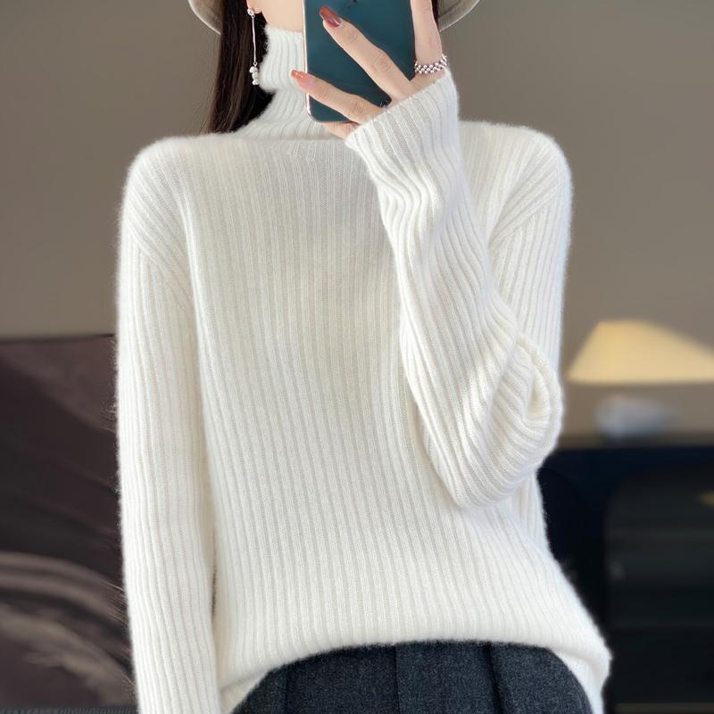 

Женский кашемировый свитер Qinghe кашемир 30% кашемир 70% шерсть осенне-зимний пуловер теплый и модный XXL теплый белый