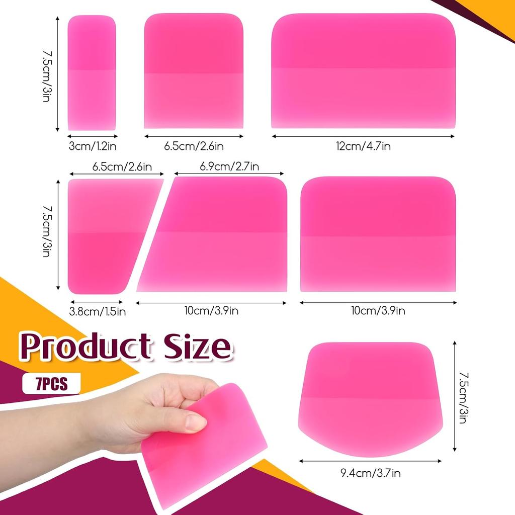 7 in 1 PPF Squeegee Kit, Anti-Scratch Rubber Soft TPU Squeegee, Small Tint Scraper for Paint Protection Film Installation Vinyl Wrap and Window Tint