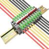Șină DIN CTRICALVER Bloc Terminal 10 Conectori cu Clipsuri de Fixare Marcator Gol și Conectori Bare de Conectare, Kit, One-Touch (Verde), Benzi,