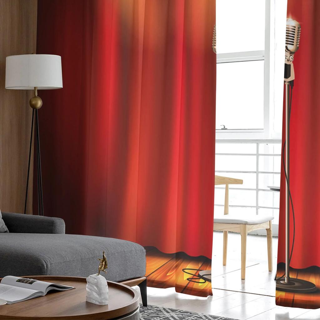 Stage Microphone Lighting Tulle Curtains For Living Room Sheer Curtain Bedroom Voile Decorative Window Treatments