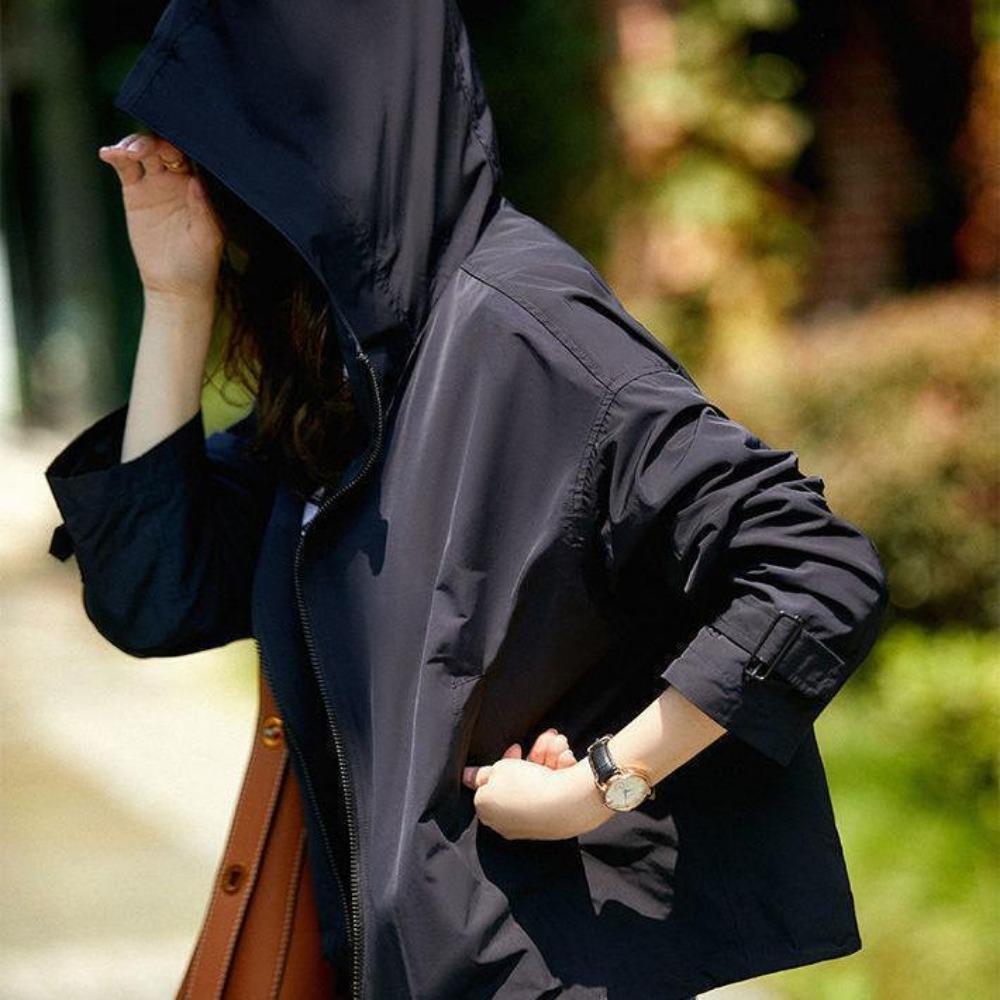 Chaquetas de Primavera para Mujer Finas Cortavientos Impermeables Transpirables Abrigo Casual para Exteriores con Capucha Ropa Protectora del Sol