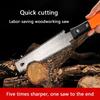 Double Sided 310mm Carpentry Handsaw With Ergonomic Wooden Handle High Durability SK5 Blade For Professional Woodworkers