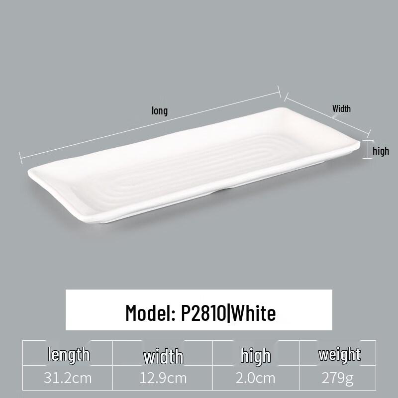 Yipan Rectangular White Melamine Flat Plate