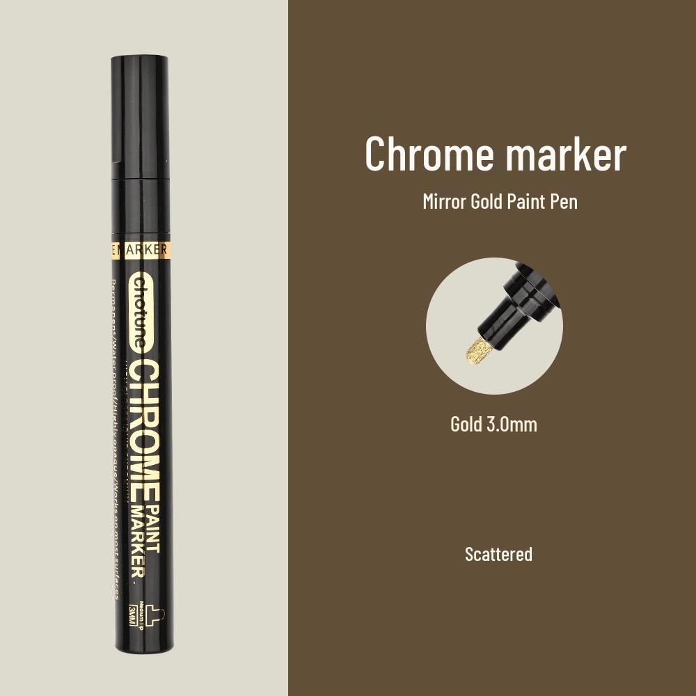 Chotune Reflektierender Chrom Marker Stift - Wasserdichte Galvanisierte Silberfarbe für DIY Hervorhebungen