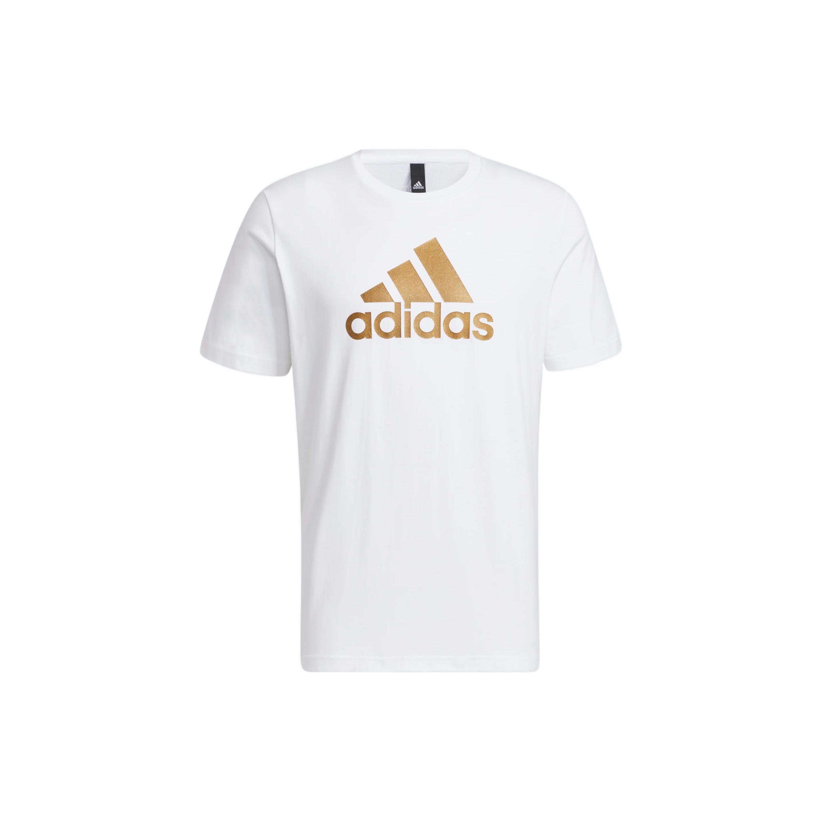 adidas Large Logo Printing Sports Short Sleeve White Men s HE7431 XL