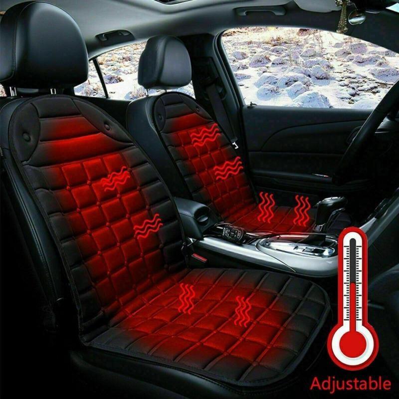 1PC Car Heated Seat Covers, 12V 2 Temperatures Settings Heated Seat Cushion Durable Black
