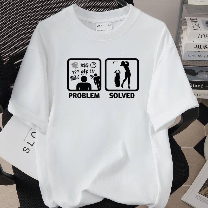 Unisex Golf Print Pure Cotton Short-Sleeve T-Shirt