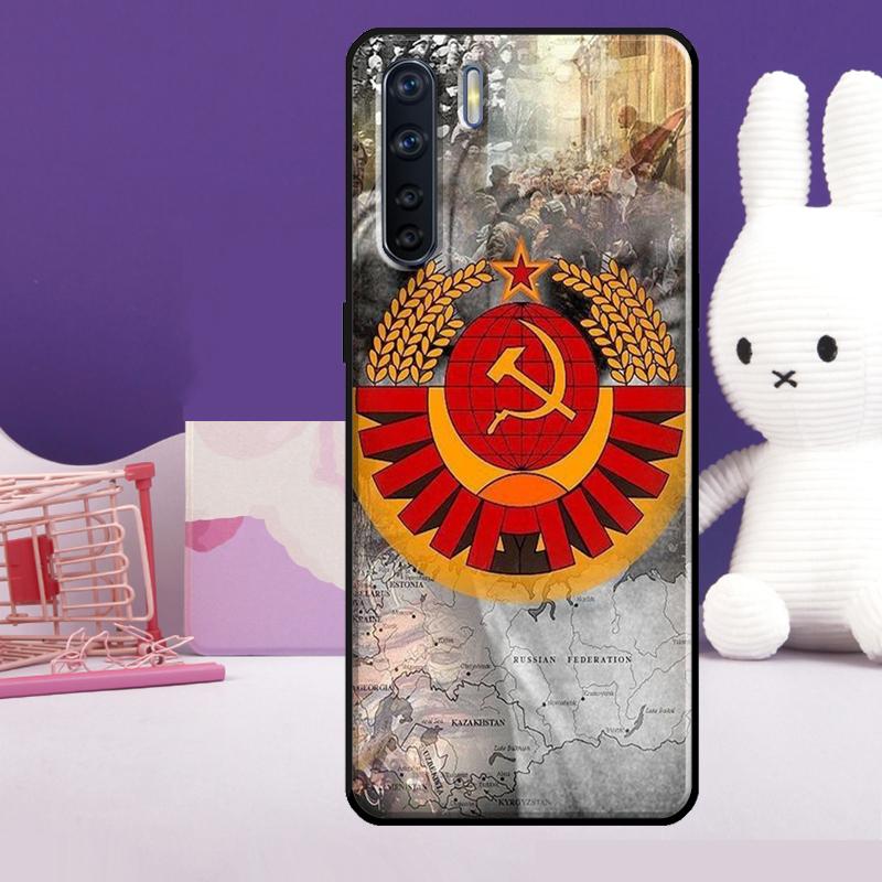USSR Flag Soviet Union Case For Oppo A18 A38 A78 A98 A58 A60 A80 A40 A96 A76 A16 A94 A74 A54 A15 A17 A57 A77 A5 Pro