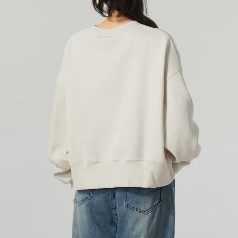 Nike Logo Outdoor Casual Sports Crew Neck Long Sleeve Sweatshirt Women Sweatshirt Beige FV7675104