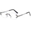 New fashionable retro square frameless trimmed sunglasses ins personalized versatile travel driving sunscreen sunglasses tide