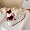 Korean Style Women's White Thick-Soled Shoes - 2026 Trendy Lightweight Sportswear