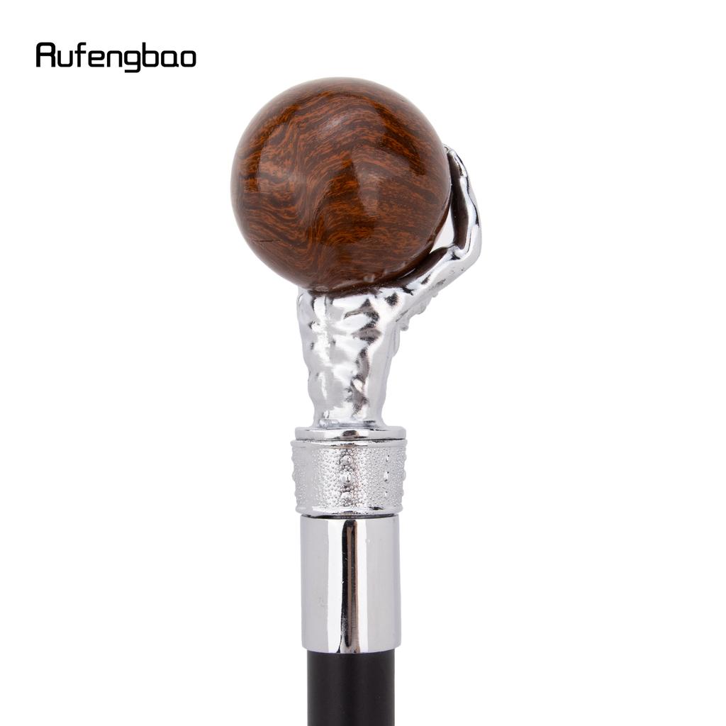 White Man Hold Ball White Walking Cane Fashion Decorative Walking Stick Gentleman Elegant Cosplay Cane Crosier 93cm