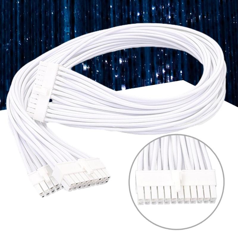 24PIN Modular Power Cable to 10+18PIN Braided White Cable for RM550X RM650X Power Modular Cord