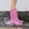 Women New Block Heel High Top Rain Boots Four Seasons Thick Sole Waterproof Non Slip Outdoor Fashionable High Heel Water Shoes