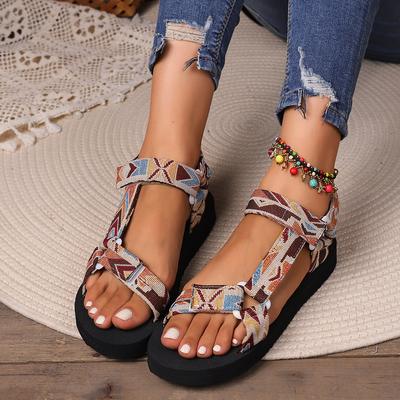 Zapatos planos de verano 2024 para mujer, conjunto de cuerdas de cáñamo, sandalias de playa para pies, zapatillas informales combinables para exteriores, sandalias de mujer de talla grande