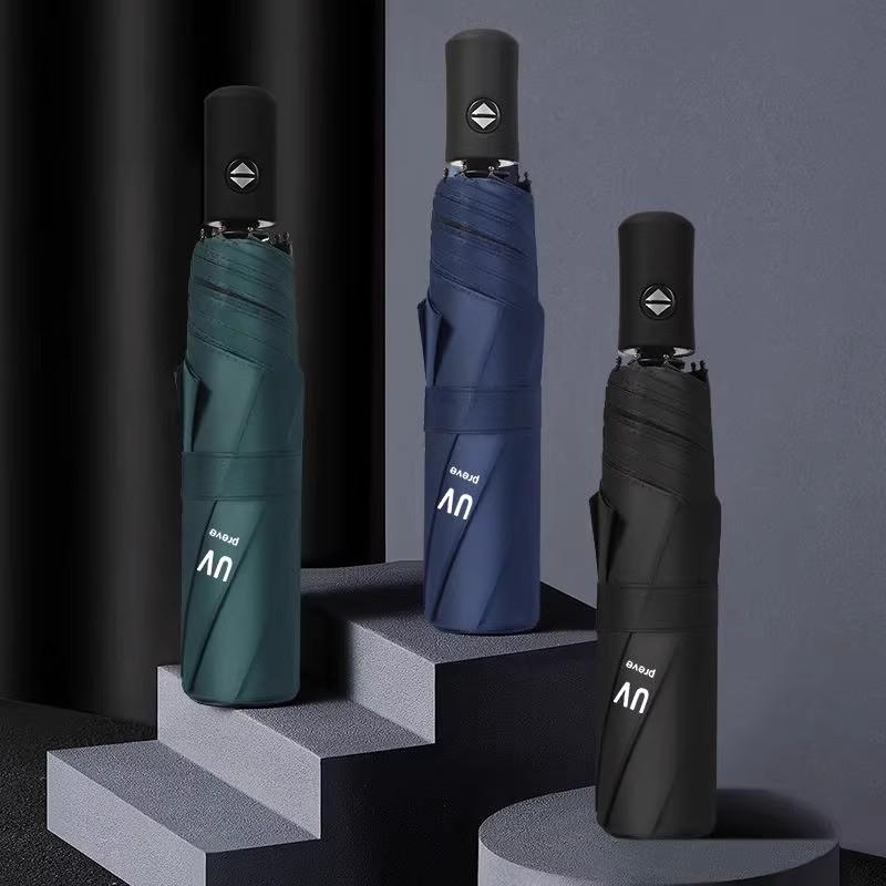 Large Reinforced Automatic Umbrella for Men & Women - Ideal for Sun & Rain with UV Protection