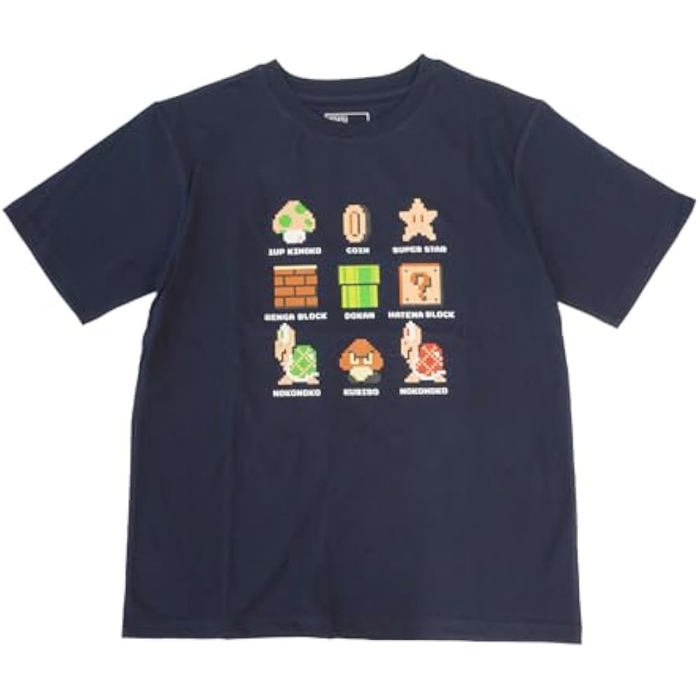 [Fine Plus] T-shirt Short Sleeve Super Mario Bros. Mario Dot Collection Retro Toy Character