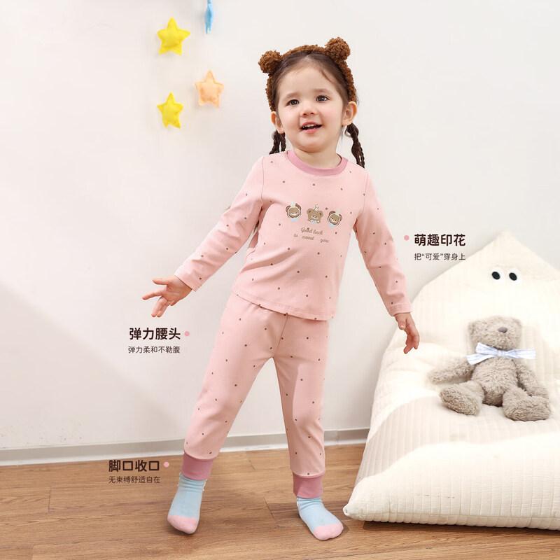 LUSON Baby Girls  Cartoon Print Two-Piece Pajama Set 110