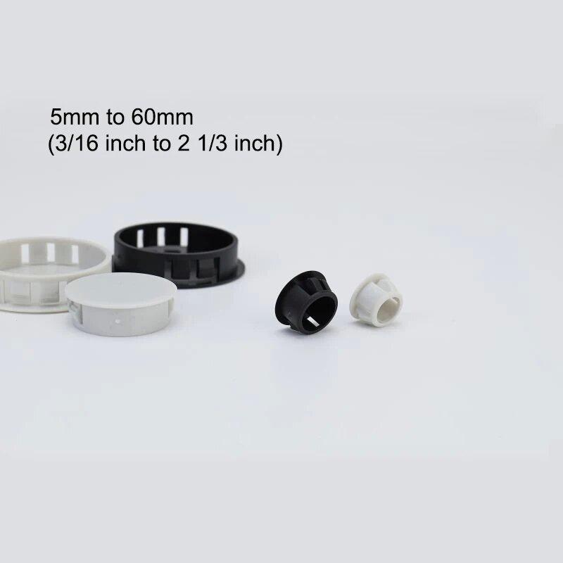Black/White Nylon Round Snap-on Plug 22mm 25mm 28mm Plastic Dust Caps Flat Head Reserved Hole Caps Blanking End Caps Seal Stoppe